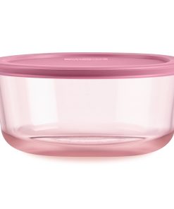 Pyrex® Simply Store® Tinted Glass 7-cup Round Storage Container with Lid. Pink