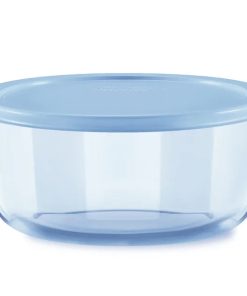 Pyrex® Simply Store® Tinted 7-cup Round Storage with Blue Plastic Lid