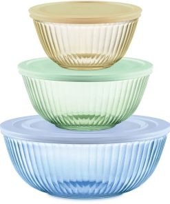 Pyrex® Colors Sculpted Tinted 6-piece Mixing Bowl Set