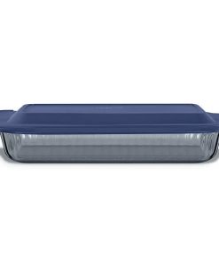 Pyrex® Colors Sculpted Tinted 9 x 13 Baking Dish with Plastic Lid. Smoke