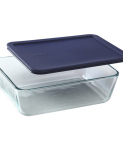 Pyrex® Simply Store® 11-cup Rectangular Glass Food Storage Container with Blue Lid