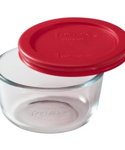 Pyrex® Simply Store® 1-cup Glass Food Storage Container with Red Lid