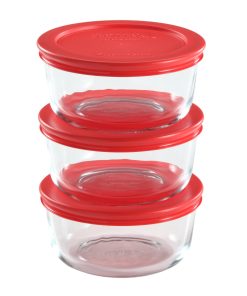 Pyrex® Simply Store® 6-piece Glass Food Storage Container Set with Red Lids
