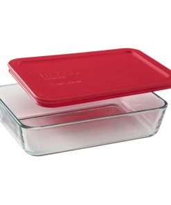 Pyrex® Simply Store® 3-cup Rectangular Glass Food Storage Container with Red Lid